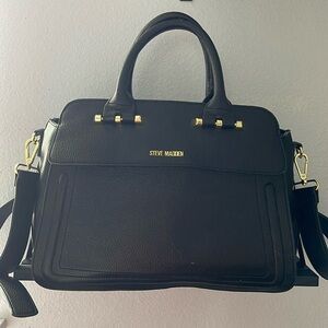 Steve Madden convertible double handle and cross body black purse,
